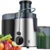 MHD Tatawi عصارة كهربائية للفواكه والخضروات من الستانلس ستيل بسعة 500 مل و70 ملم ووضعين، ماكينة استخراج عصائر الفواكه والخضروات (عصارة فواكه كهربائية)