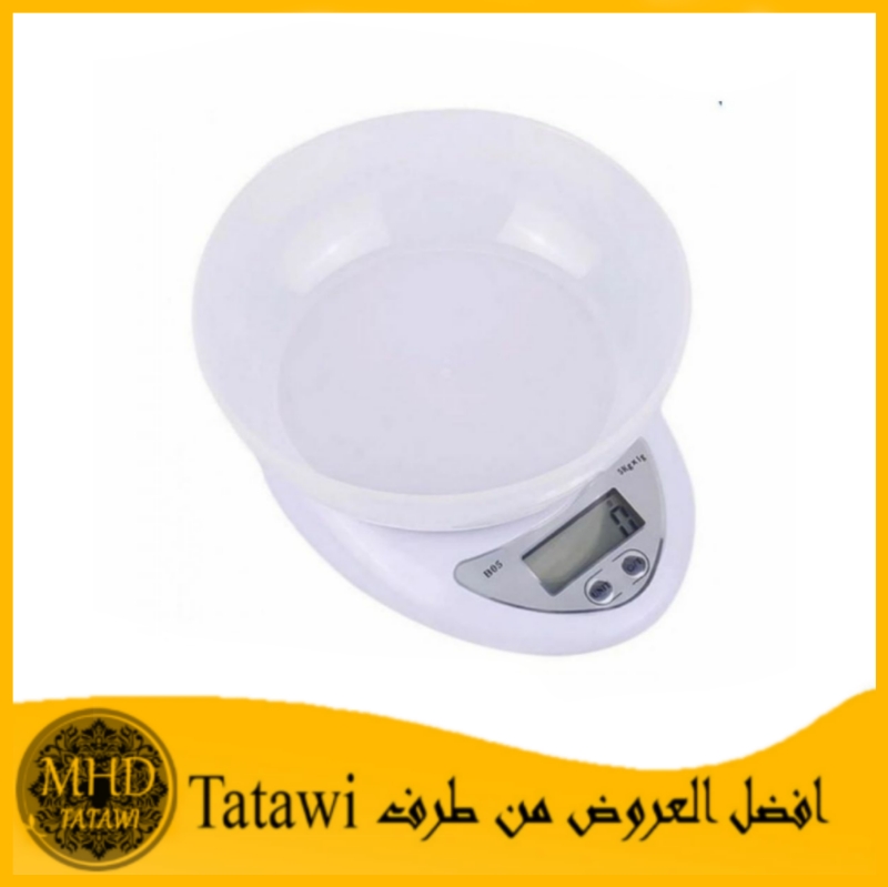 Kenz Balance de cuisine électronique, pese produit verre trempé 1g-5kg  (pile inclut) - MHD Tatawi